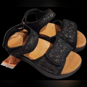 Elegant Black Glitter Women's Sandals